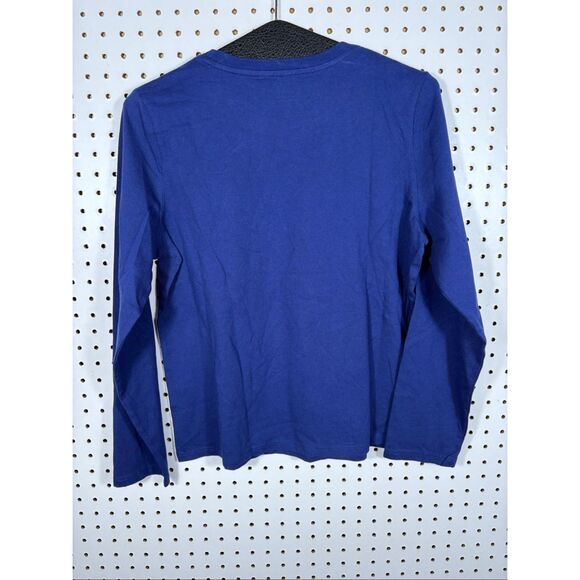 L.L. BEAN Women's Blue Wicked Comfy Cotton T-shirt Top Long Sleeve size S - Picture 2 of 6